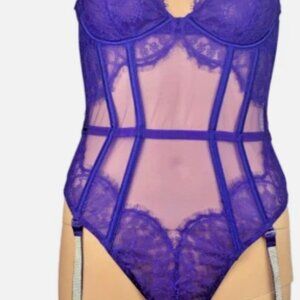 Victoria's Secret purple lace teddy with rhinestone strap